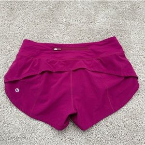 lululemon shorts speed up 2.5” magenta purple